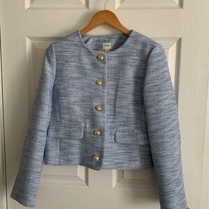 J. Crew Light Blue Tweed Lady Jacket size 8
